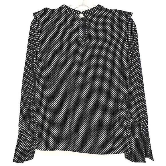 H&M Women's 2 B&W Polka Dot Ruffled B&W Top - Picture 7 of 11